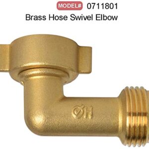 Hydro Master Garden Hose Elbow with Solid Brass 90 Degree 3/4" FHT x 3/4" MHT