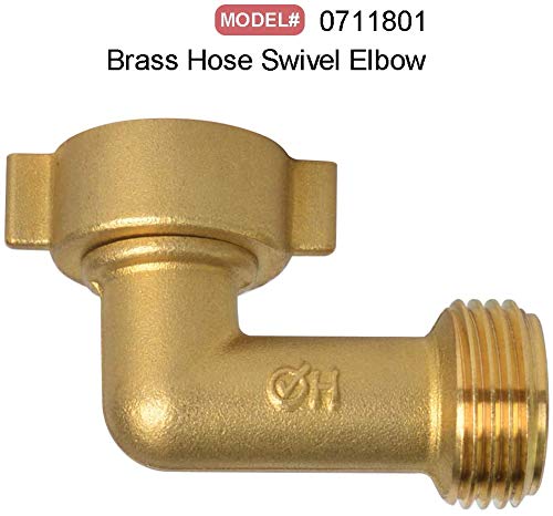 Hydro Master Garden Hose Elbow with Solid Brass 90 Degree 3/4" FHT x 3/4" MHT