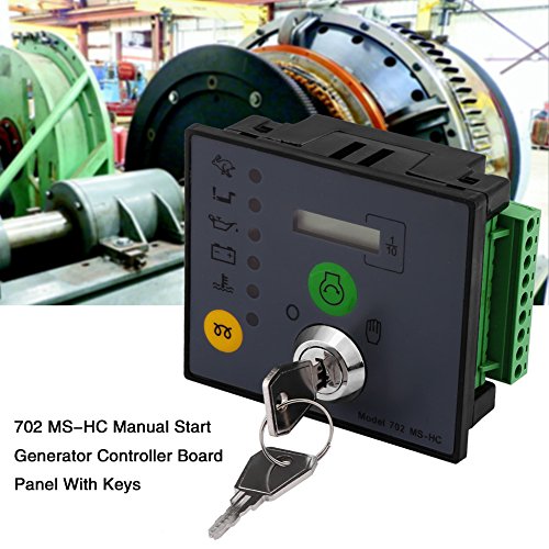 Generator Controller, Manual Start Generator Controller Panel Board with Keys for Generator Control Module, LCD Generator Controller Module Control Panel for Manually Starting and Stopping