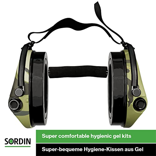 Sordin Supreme Pro-X Ear Defenders for Hunting & Shooting - Active & Electronic - Neckband Band & Gel Kits - Camo Ear Muffs