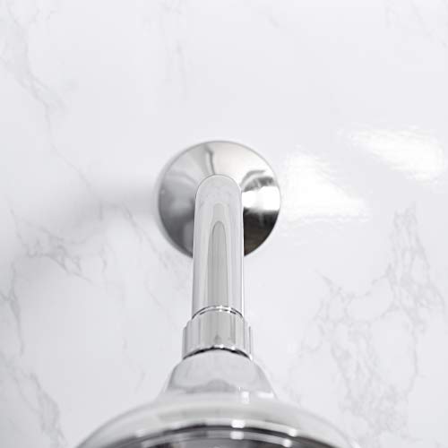 VETTA 8 Inch Shower Arm and Flange, Stainless Steel Construction, Shower Head Extension Extender Pipe Arm, Chrome Finish