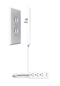 sleek socket - the original & patented ultra-thin outlet concealer with cord concealer kit, 3 outlet, 3-foot cord, universal size, ul certified (ideal for kitchens, small spots & behind furniture)