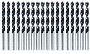 wood brad point drill bit set 3/16 in. 20pcs spur point stubby woodworking drill bits