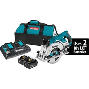 makita xsr01pt-r 18v x2 (36v) lxt brushless lithium-ion 7-1/4 in. cordless rear handle circular saw kit with 2 batteries (renewed)