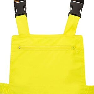 Pioneer Ripstop High Visibility Bib Pan Safety Rain Gear, Hi Vis, Waterproof, Reflective, Work Overalls for Men, Orange, Yellow/Green, V1200461U-2XL