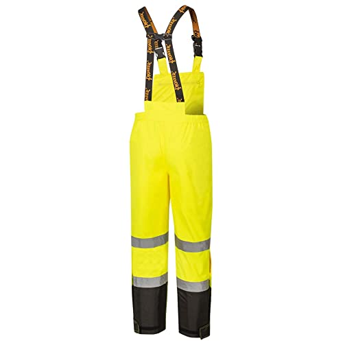 Pioneer Ripstop High Visibility Bib Pan Safety Rain Gear, Hi Vis, Waterproof, Reflective, Work Overalls for Men, Orange, Yellow/Green, V1200461U-2XL