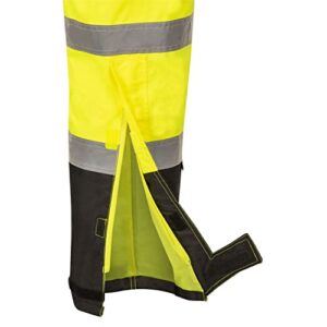 Pioneer Ripstop High Visibility Bib Pan Safety Rain Gear, Hi Vis, Waterproof, Reflective, Work Overalls for Men, Orange, Yellow/Green, V1200461U-2XL