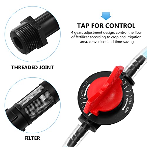 Yardwe 3/4 Inch Fertilizer Injector for Drip Irrigation Venturi Fertilizer Mixer Injectors Device Tube Switch Filter