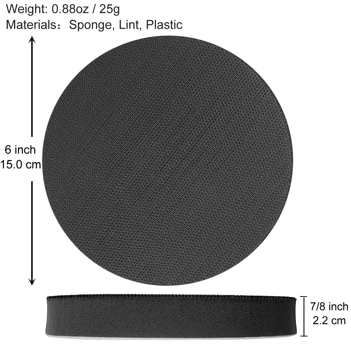 M-jump 6 Inch Thickness 22 mm Soft Density Interface Pad -6" Hook and Loop Sander pad