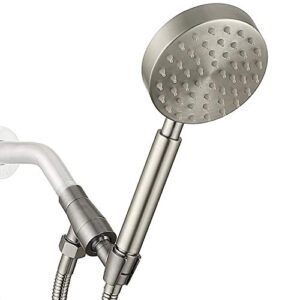 100% metal hand held shower head with hose | detachable shower heads with handheld spray | adjustable bracket holder | extra long 75" inch stainless-steel hose | brushed nickel