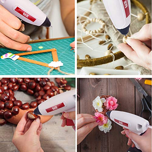 KeLDE Cordless Hot Glue Gun Kit, 30 Seconds Heating Time 3.7V Li-ion Battery Rechargeable Glue Gun, with USB Cable and Plug, Fine Tip Nozzle, Includes 20pcs 0.6x0.27” Hot Glue Sticks