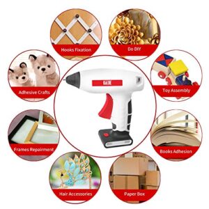 KeLDE Cordless Hot Glue Gun Kit, 30 Seconds Heating Time 3.7V Li-ion Battery Rechargeable Glue Gun, with USB Cable and Plug, Fine Tip Nozzle, Includes 20pcs 0.6x0.27” Hot Glue Sticks