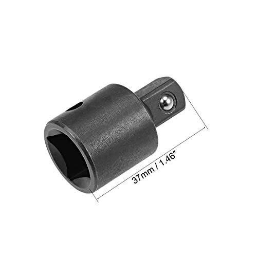 uxcell 2 Pcs 1/2 Inch Drive (F) x 3/8 Inch (M) Socket Reducer, Female to Male, Cr-V (Black)