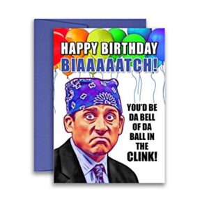 Prison Mike Michael Scott Inspired Birthday Folded Card 5x7 inches w/Envelope