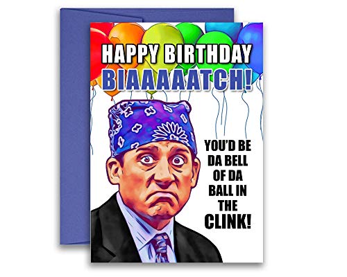 Prison Mike Michael Scott Inspired Birthday Folded Card 5x7 inches w/Envelope