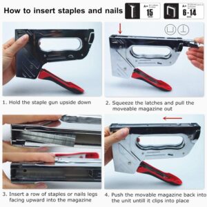 T50 Staple Gun Heavy Duty Kit - KeLDE 2 in 1 Upholstery Manual Stapler/Nail Gun with 1500pcs Staples and Brad Nails for Wood, Craft, DIY, Furniture, Carpentry, Decoration