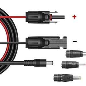 Solar Panel Connectors Compatible with MC-4 Solar Connectors to DC Extension Cable 16AWG with DC 5.5mmx2.1mm, DC3.5x1.35mm,DC5.5x2.5mm and DC8mm Adapter for Portable Power Station Solar Generators