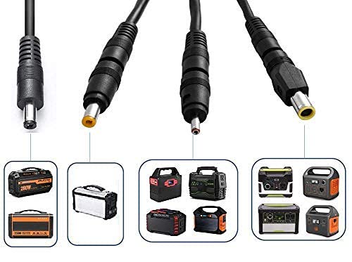 Solar Panel Connectors Compatible with MC-4 Solar Connectors to DC Extension Cable 16AWG with DC 5.5mmx2.1mm, DC3.5x1.35mm,DC5.5x2.5mm and DC8mm Adapter for Portable Power Station Solar Generators