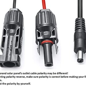 Solar Panel Connectors Compatible with MC-4 Solar Connectors to DC Extension Cable 16AWG with DC 5.5mmx2.1mm, DC3.5x1.35mm,DC5.5x2.5mm and DC8mm Adapter for Portable Power Station Solar Generators