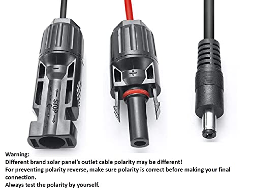 Solar Panel Connectors Compatible with MC-4 Solar Connectors to DC Extension Cable 16AWG with DC 5.5mmx2.1mm, DC3.5x1.35mm,DC5.5x2.5mm and DC8mm Adapter for Portable Power Station Solar Generators