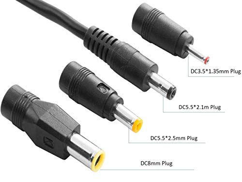 Solar Panel Connectors Compatible with MC-4 Solar Connectors to DC Extension Cable 16AWG with DC 5.5mmx2.1mm, DC3.5x1.35mm,DC5.5x2.5mm and DC8mm Adapter for Portable Power Station Solar Generators