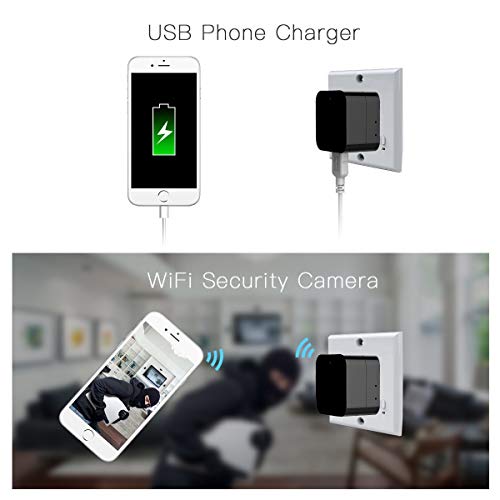 VIC-ZONE Spy Hidden Camera Charger with Remote Viewing,Night Vision Wireless 4k Nanny Camera Video Recorder Motion Activated,APP Control, Support iOS/Android,Up to 128G..