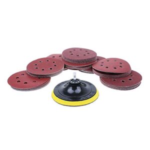 80 pack 5 inch sanding discs kit 8 hole sander for drill polishing pad hook and loop plate 60 80 120 180 240 400 600 800 grit sandpaper abrasive tool