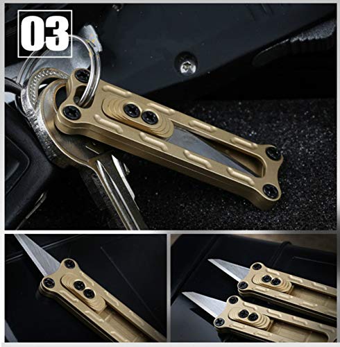 Mini Brass Rapid Utility knife, portable tool paper cutter, Hang able keychain,with Retractable