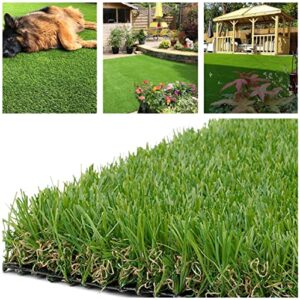 petgrow deluxe realistic artificial grass turf 3.3ftx5ft, 70 oz face weight /drainage holes / rubber backing, indoor outdoor pet faux synthetic grass astro rug carpet for garden backyard patio balcony