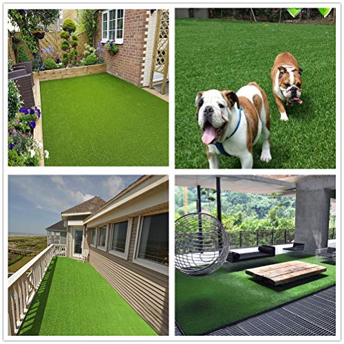 Petgrow Deluxe Realistic Artificial Grass Turf 3.3FTX5FT, 70 oz Face Weight /Drainage Holes / Rubber Backing, Indoor Outdoor Pet Faux Synthetic Grass Astro Rug Carpet for Garden Backyard Patio Balcony
