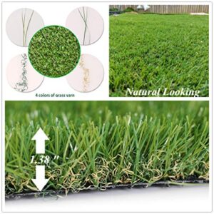 Petgrow Deluxe Realistic Artificial Grass Turf 3.3FTX5FT, 70 oz Face Weight /Drainage Holes / Rubber Backing, Indoor Outdoor Pet Faux Synthetic Grass Astro Rug Carpet for Garden Backyard Patio Balcony