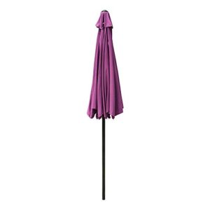 Chi Mercantile Outdoor Living Patio Market Round 9 Ft. 8-Rib Umbrella Tilt System Hand Crank Sun Shade Water and Fade Resistant (Purple)