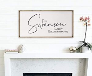 personalized framed wooden family name sign | custom family established wood sign | family sign wood wall decor… (9" x 18")