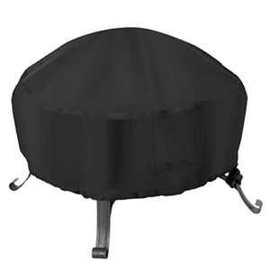 himal outdoors fire pit cover- heavy duty waterproof 600d polyster with pvc coating, round patio fire bowl cover, 36 inch, black
