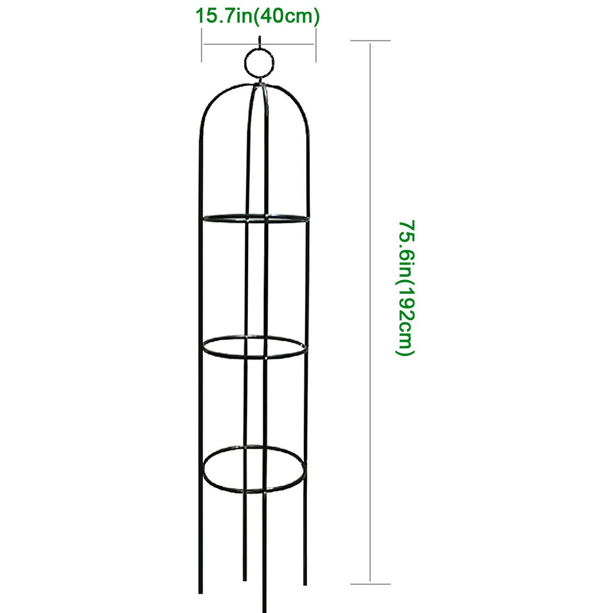 Tower Obelisk Garden Trellis 100% Metal 6.3 Feet Tall Plant Support for Climbing Vines and Flowers Stands,Black Green Lightweight Plant Tower