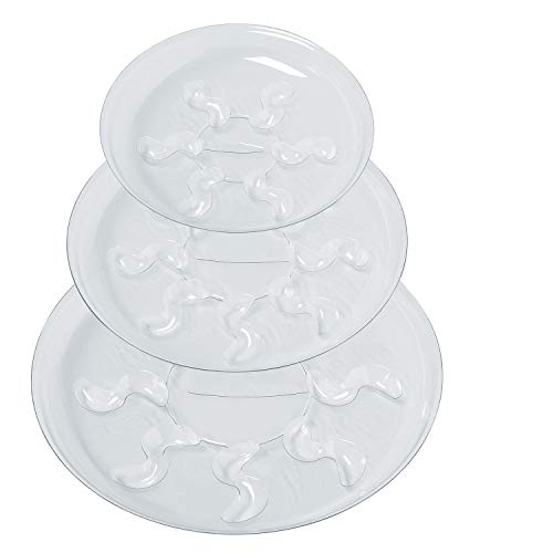 Idyllize 15 Pack Assorted Sizes 6 8 10 Inch Clear Thick Plastic Heavy Duty Sturdy Plant Saucer Drip Trays for pots, 5 Pieces of Each Size (Assorted Sizes 6'', 8'', 10'')