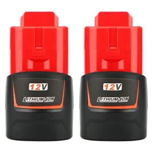 tenmoer 2 pack 12v 3.0ah lithium-ion battery compatible with milwaukee battery 48-11-2420