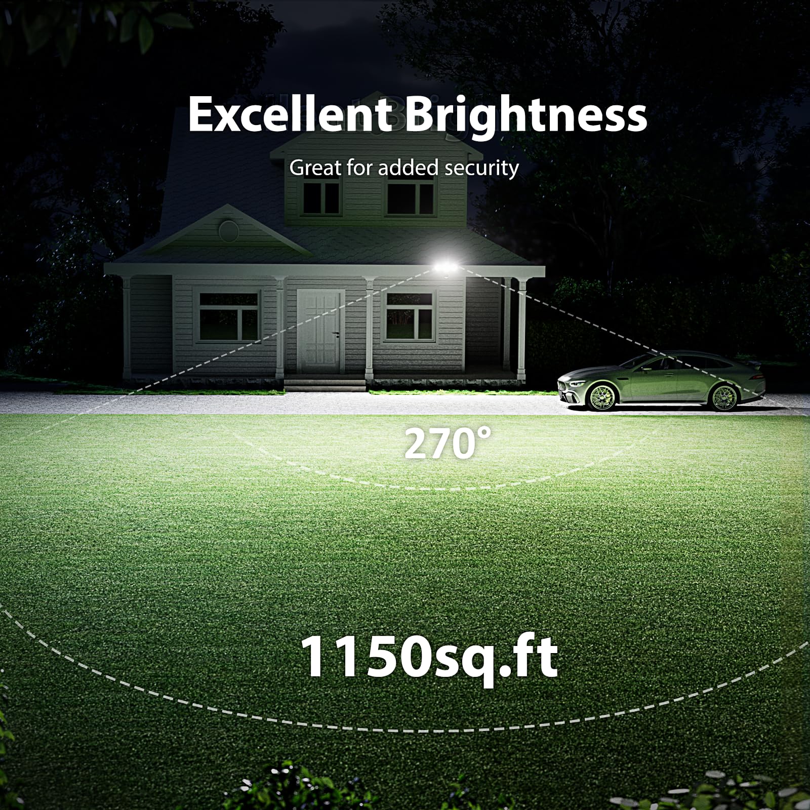 Onforu 65W LED Security Lights Motion Sensor Light Outdoor, 6500LM, 6500K, IP65 Waterproof, Flood Light Outdoor Motion Detector with Adjustable 3 Head, Hardwired Wall Light for Entryway, Yard, Garage