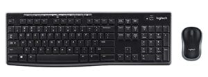 logitech k270 wireless keyboard and m185 wireless mouse combo — keyboard and mouse included, long battery life (black with mouse)