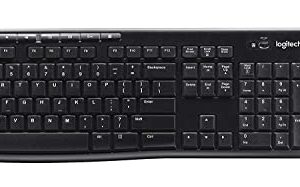 Logitech K270 Wireless Keyboard and M185 Wireless Mouse Combo — Keyboard and Mouse Included, Long Battery Life (Black with Mouse)