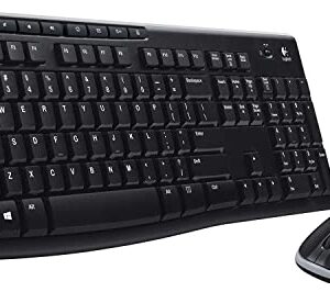 Logitech K270 Wireless Keyboard and M185 Wireless Mouse Combo — Keyboard and Mouse Included, Long Battery Life (Black with Mouse)