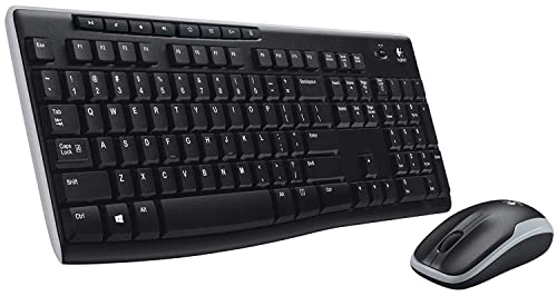 Logitech K270 Wireless Keyboard and M185 Wireless Mouse Combo — Keyboard and Mouse Included, Long Battery Life (Black with Mouse)