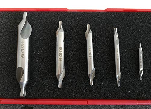 5PC M2HSS Combined Center Drills Countersinks 60 Degree Angle Bit Set