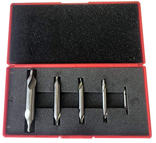 5PC M2HSS Combined Center Drills Countersinks 60 Degree Angle Bit Set