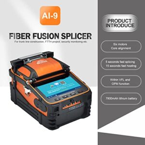 Signal fire New Model AI-9 Fusion Splicing Six Motor Core Alignment Fiber Fusion Splicer Automatic FTTH Fiber Optical Welding Splicing 5S Heating 15S