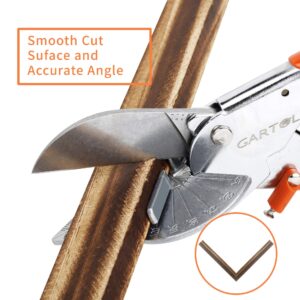 GARTOL Multifunctional Trunking/Miter Shears for Angular Cutting of Moulding and Trim, Adjustable at 45 To 135 Degree, Hand Tools for Cutting Soft Wood, Plastic, PVC, with Replacement blades