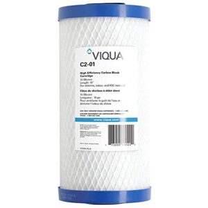 authentic viqua c2-01 carbon block 10 micron water filter to reduce chlorine, taste and odor 4.5" x 10" for the viqua awp40b-v, awp40c-v, awp50b-v, fb1-1.5pf, fb1-1pr-do, and fb1-1pr-ps systems
