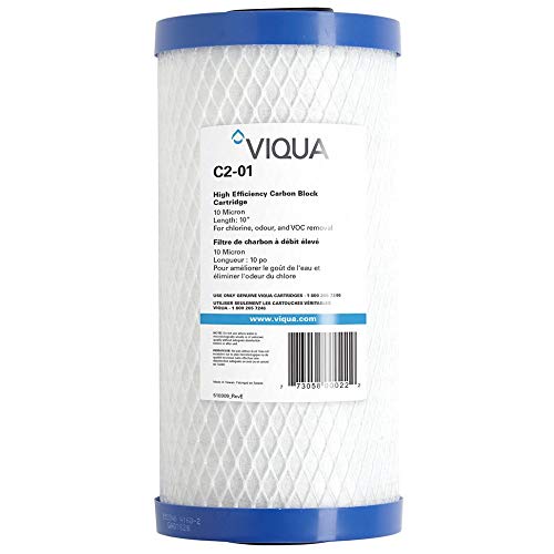Authentic Viqua C2-01 Carbon Block 10 micron Water Filter to Reduce Chlorine, Taste and Odor 4.5" x 10" for the Viqua AWP40B-V, AWP40C-V, AWP50B-V, FB1-1.5PF, FB1-1PR-DO, and FB1-1PR-PS Systems