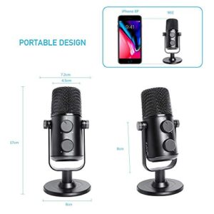 MAONO USB Microphone for Recording, Streaming, Gaming, Podcasting, Cardioid Condenser Mic with Zero Latency Monitoring, Mute, Volume, Mic Gain, Plug & Play for PC, Computer, Mac, AU-902