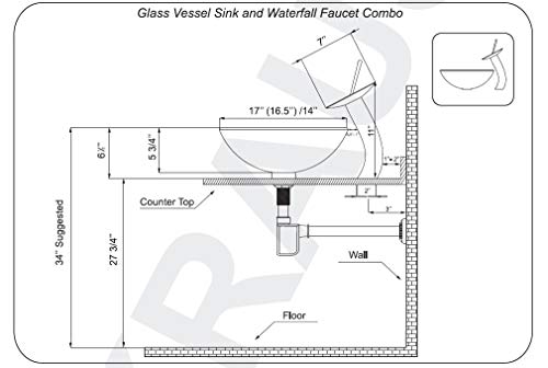 MEKKHALA Bathroom Tempered Glass Vessel Sink Black & Blue Round Wash Basin Bowl Waterfall Mixer Chrome Brass Faucets Pop-up Drain Combo With Cold & Hot Water Hoses